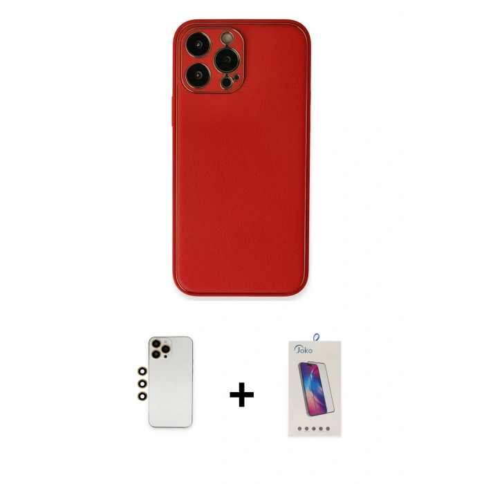 MARSİLYAN™- iPhone 13 Pro Max Kılıf Yadigar Klasik - Siyah Joko 5D Cam + Shine Kamera Lens - GD