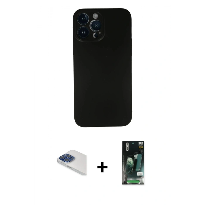 MARSİLYAN™- iPhone 13 Pro Max Kılıf Yadigar Yansıma Serisi - Şeffaf 360 Full Body Arka Koruyucu + Pers Alüminyum Kamera Lens - LT
