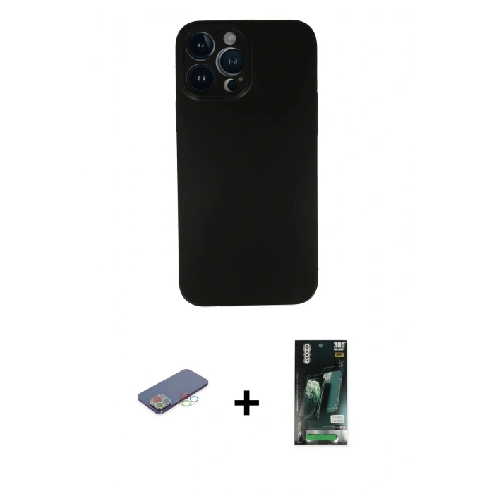 MARSİLYAN™- iPhone 13 Pro Max Kılıf Yadigar Yansıma Serisi - Şeffaf 360 Full Body Arka Koruyucu + Renkli Kamera Lens Koruma Cam - MI