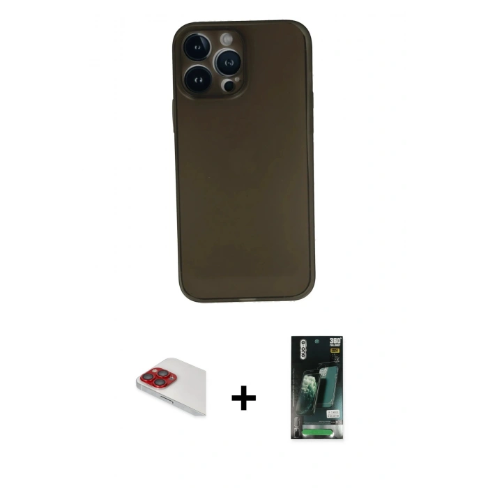 MARSİLYAN™- iPhone 13 Pro Max Kılıf Yadigar Yansıma Serisi - Şeffaf 360 Full Body Arka Koruyucu + Pers Alüminyum Kamera Lens - KI