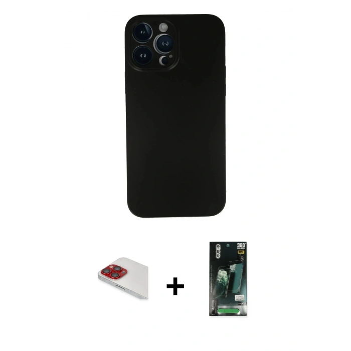 MARSİLYAN™- iPhone 13 Pro Max Kılıf Yadigar Yansıma Serisi - Şeffaf 360 Full Body Arka Koruyucu + Pers Alüminyum Kamera Lens - KI