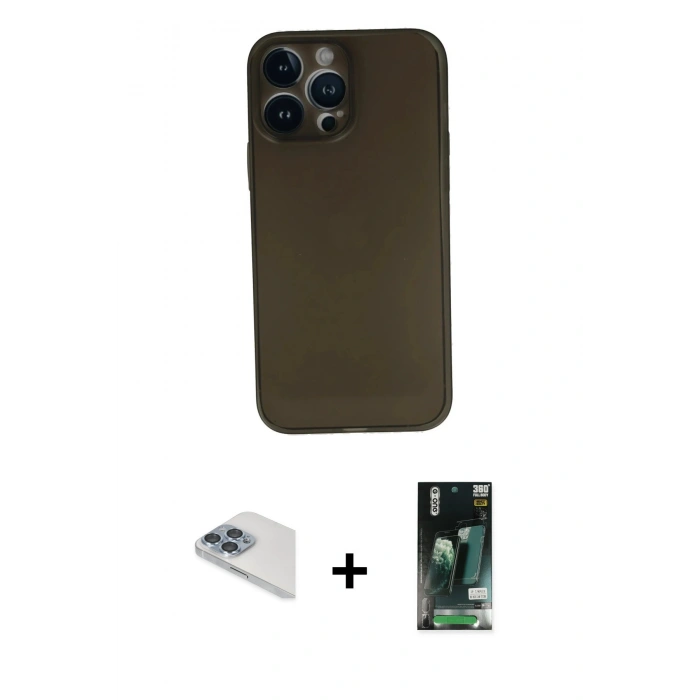 MARSİLYAN™- iPhone 13 Pro Max Kılıf Yadigar Yansıma Serisi - Şeffaf 360 Full Body Arka Koruyucu + Pers Alüminyum Kamera Lens - SABE