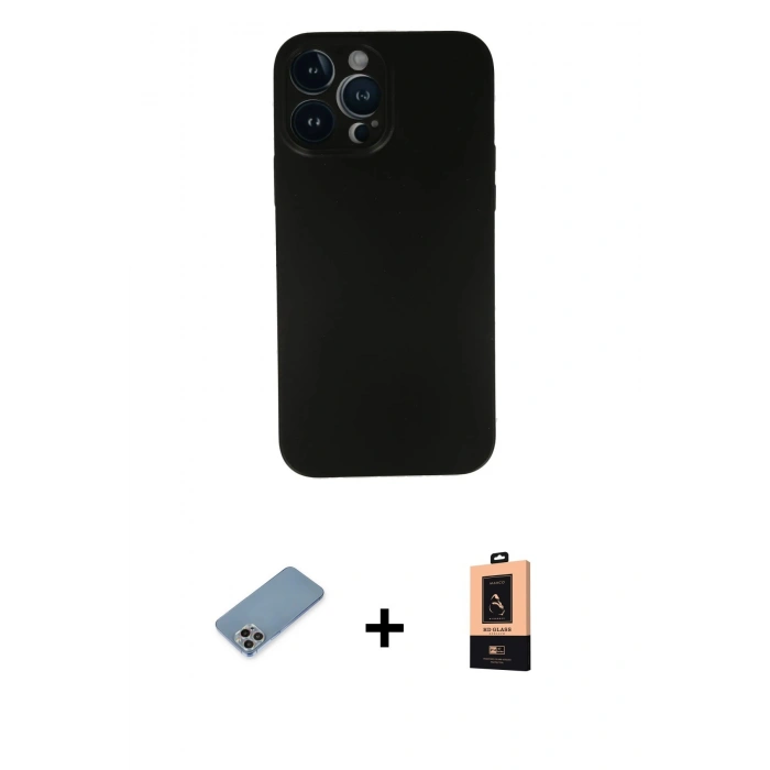 MARSİLYAN™- iPhone 13 Pro Max Kılıf Yadigar Yansıma Serisi - Şeffaf Maxco Cam Ekran Koruyucu + Shine Kamera Lens Koruma Cam - GI