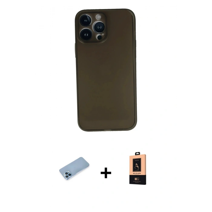 MARSİLYAN™- iPhone 13 Pro Max Kılıf Yadigar Yansıma Serisi - Şeffaf Maxco Cam Ekran Koruyucu + Shine Kamera Lens Koruma Cam - MI