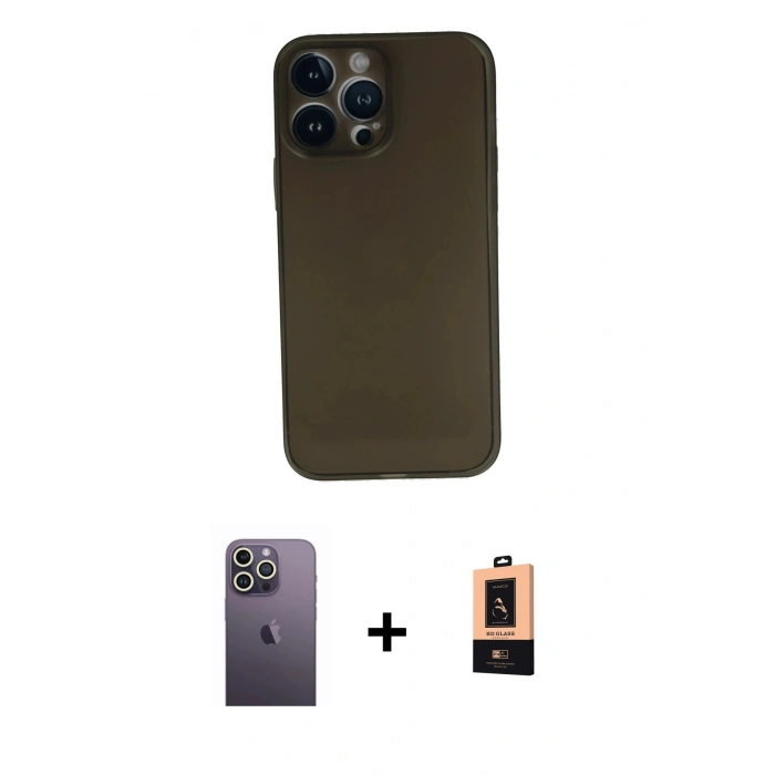 MARSİLYAN™- iPhone 13 Pro Max Kılıf Yadigar Yansıma Serisi - Şeffaf Maxco Cam Ekran Koruyucu + Neon Fosforlu Kamera Lens - BZ