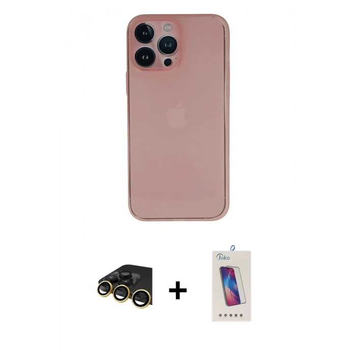 MARSİLYAN™- iPhone 13 Pro Max Kılıf Yadigar Yansıma Serisi - Siyah Joko 5D Cam + Raze Metal Kamera Lens - GD
