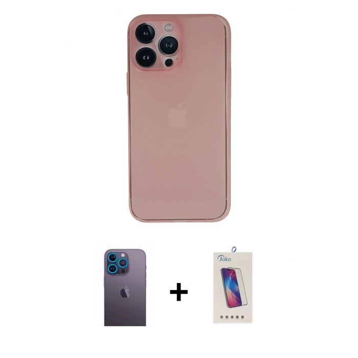 MARSİLYAN™- iPhone 13 Pro Max Kılıf Yadigar Yansıma Serisi - Siyah Joko 5D Cam + Neon Fosforlu Kamera Lens - MI