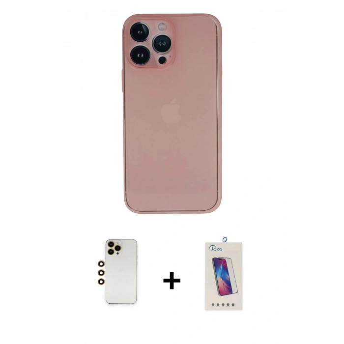 MARSİLYAN™- iPhone 13 Pro Max Kılıf Yadigar Yansıma Serisi - Siyah Joko 5D Cam + Shine Kamera Lens - GD