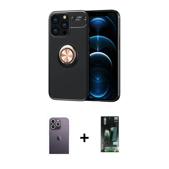 MARSİLYAN™- iPhone 13 Pro Max Kılıf Yankı Form Prime - Şeffaf 360 Full Body Arka Koruyucu + Neon Fosforlu Kamera Lens - BZ