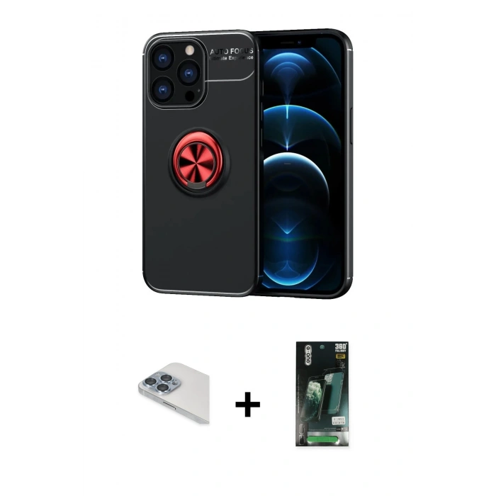 MARSİLYAN™- iPhone 13 Pro Max Kılıf Yankı Form Prime - Şeffaf 360 Full Body Arka Koruyucu + Pers Alüminyum Kamera Lens - SABE