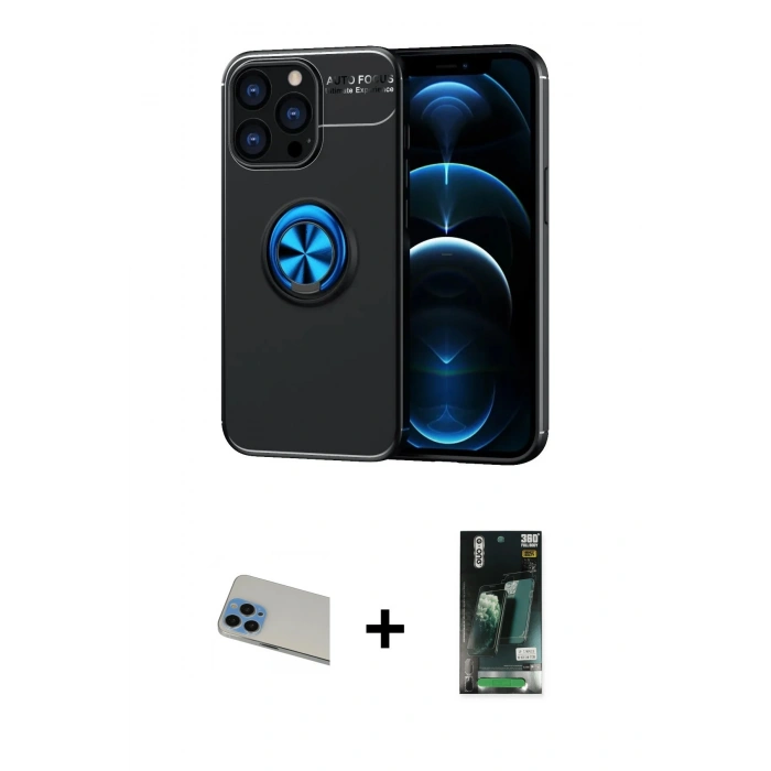MARSİLYAN™- iPhone 13 Pro Max Kılıf Yankı Form Prime - Şeffaf 360 Full Body Arka Koruyucu + Rainbow Kamera Lens Koruma Cam - MI