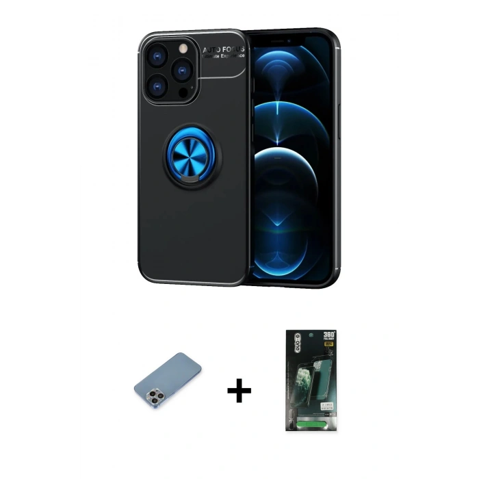 MARSİLYAN™- iPhone 13 Pro Max Kılıf Yankı Form Prime - Şeffaf 360 Full Body Arka Koruyucu + Shine Kamera Lens Koruma Cam - GI