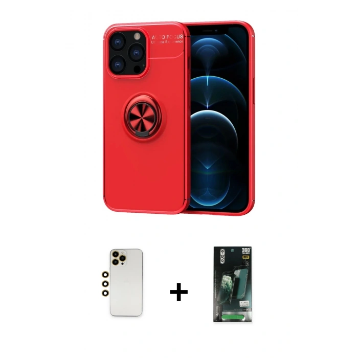 MARSİLYAN™- iPhone 13 Pro Max Kılıf Yankı Form Prime - Şeffaf 360 Full Body Arka Koruyucu + Shine Kamera Lens - GD