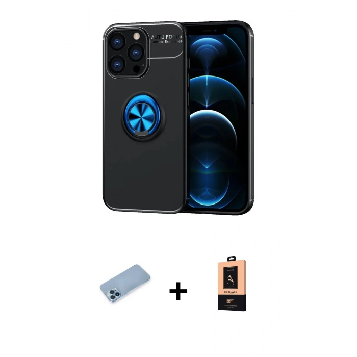 MARSİLYAN™- iPhone 13 Pro Max Kılıf Yankı Form Prime - Şeffaf Maxco Cam Ekran Koruyucu + Shine Kamera Lens Koruma Cam - MI