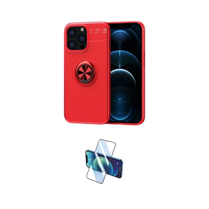 MARSİLYAN™- iPhone 13 Pro Max Kılıf Yankı Form Prime - Siyah 3D Antistatik Cam Ekran Koruyucu