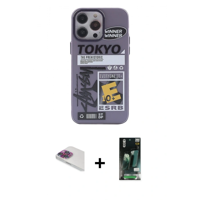 MARSİLYAN™- iPhone 13 Pro Max Kılıf Zirve Form Özel Seri - Şeffaf 360 Full Body Arka Koruyucu + Pers Alüminyum Kamera Lens - GI