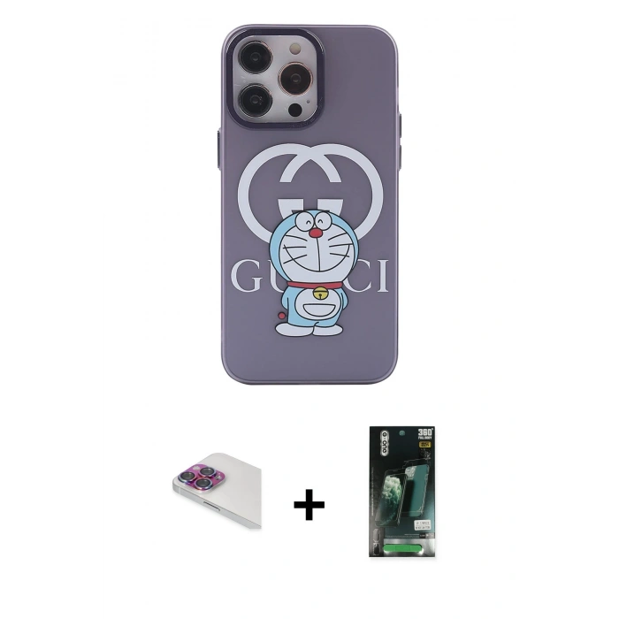 MARSİLYAN™- iPhone 13 Pro Max Kılıf Zirve Form Özel Seri - Şeffaf 360 Full Body Arka Koruyucu + Pers Alüminyum Kamera Lens - GI