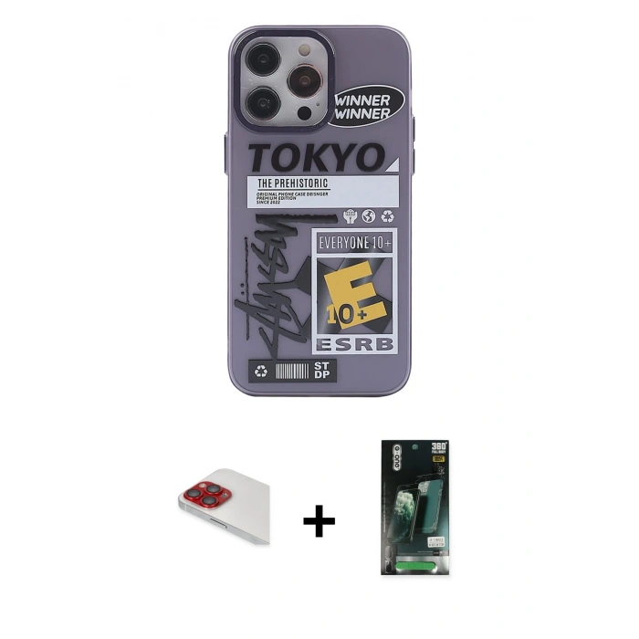 MARSİLYAN™- iPhone 13 Pro Max Kılıf Zirve Form Özel Seri - Şeffaf 360 Full Body Arka Koruyucu + Pers Alüminyum Kamera Lens - KI