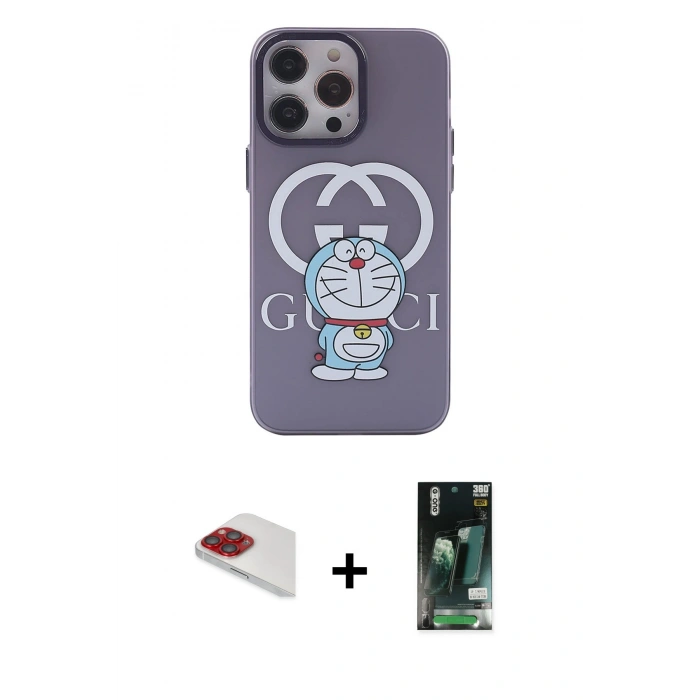 MARSİLYAN™- iPhone 13 Pro Max Kılıf Zirve Form Özel Seri - Şeffaf 360 Full Body Arka Koruyucu + Pers Alüminyum Kamera Lens - KI
