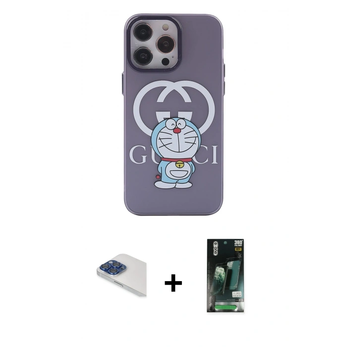 MARSİLYAN™- iPhone 13 Pro Max Kılıf Zirve Form Özel Seri - Şeffaf 360 Full Body Arka Koruyucu + Pers Alüminyum Kamera Lens - LT