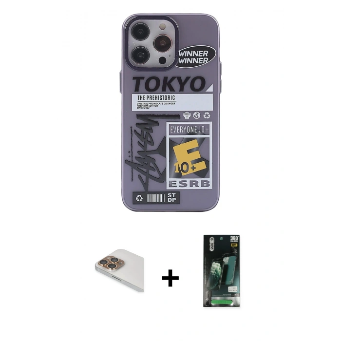 MARSİLYAN™- iPhone 13 Pro Max Kılıf Zirve Form Özel Seri - Şeffaf 360 Full Body Arka Koruyucu + Pers Alüminyum Kamera Lens - GD