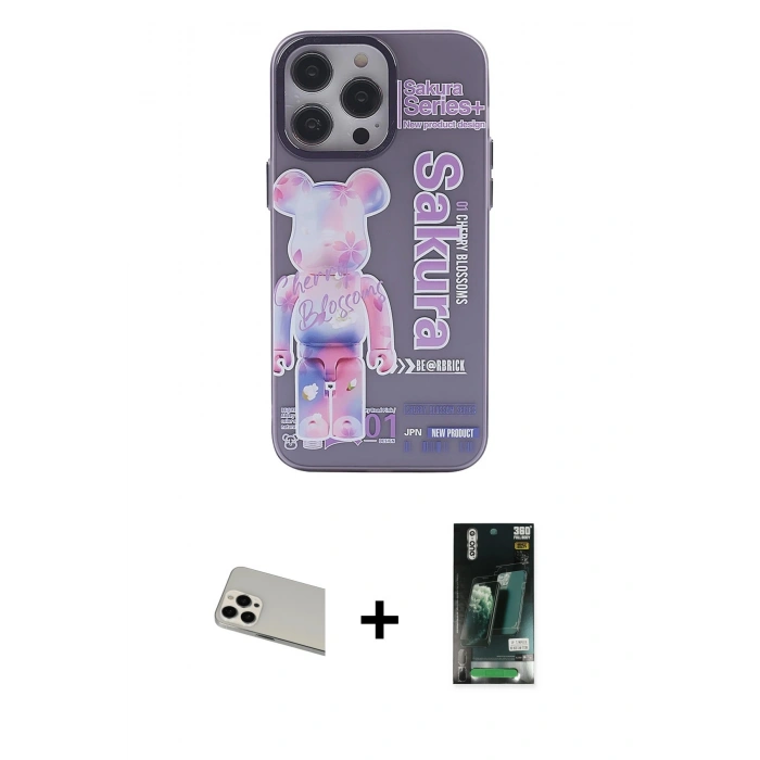 MARSİLYAN™- iPhone 13 Pro Max Kılıf Zirve Form Özel Seri - Şeffaf 360 Full Body Arka Koruyucu + Rainbow Kamera Lens Koruma Cam - BZ