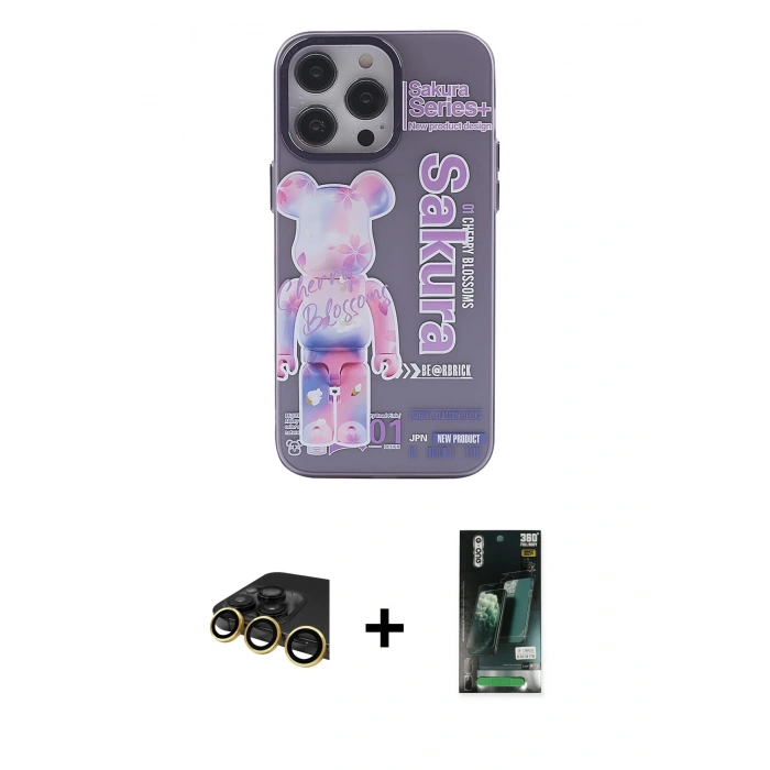 MARSİLYAN™- iPhone 13 Pro Max Kılıf Zirve Form Özel Seri - Şeffaf 360 Full Body Arka Koruyucu + Raze Metal Kamera Lens - GD