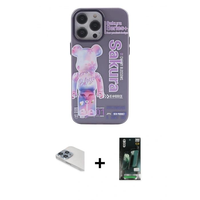 MARSİLYAN™- iPhone 13 Pro Max Kılıf Zirve Form Özel Seri - Şeffaf 360 Full Body Arka Koruyucu + Pers Alüminyum Kamera Lens - SABE