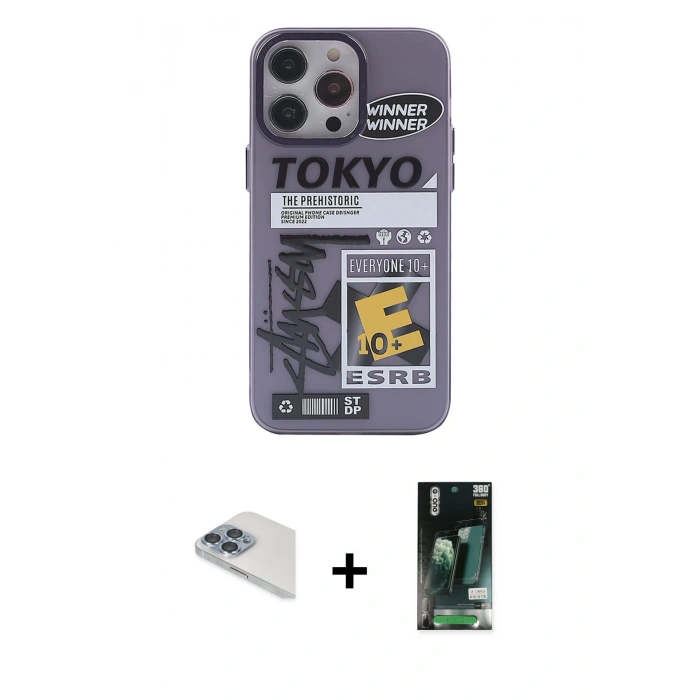 MARSİLYAN™- iPhone 13 Pro Max Kılıf Zirve Form Özel Seri - Şeffaf 360 Full Body Arka Koruyucu + Pers Alüminyum Kamera Lens - SABE