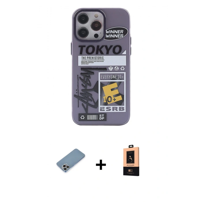 MARSİLYAN™- iPhone 13 Pro Max Kılıf Zirve Form Özel Seri - Şeffaf Maxco Cam Ekran Koruyucu + Shine Kamera Lens Koruma Cam - GI