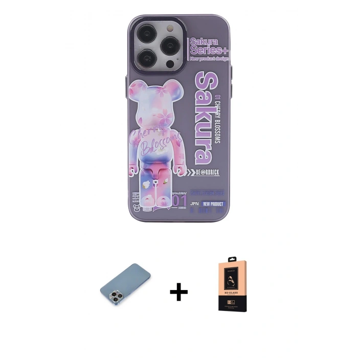 MARSİLYAN™- iPhone 13 Pro Max Kılıf Zirve Form Özel Seri - Şeffaf Maxco Cam Ekran Koruyucu + Shine Kamera Lens Koruma Cam - GI