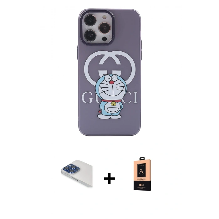 MARSİLYAN™- iPhone 13 Pro Max Kılıf Zirve Form Özel Seri - Şeffaf Maxco Cam Ekran Koruyucu + Pers Alüminyum Kamera Lens - LT