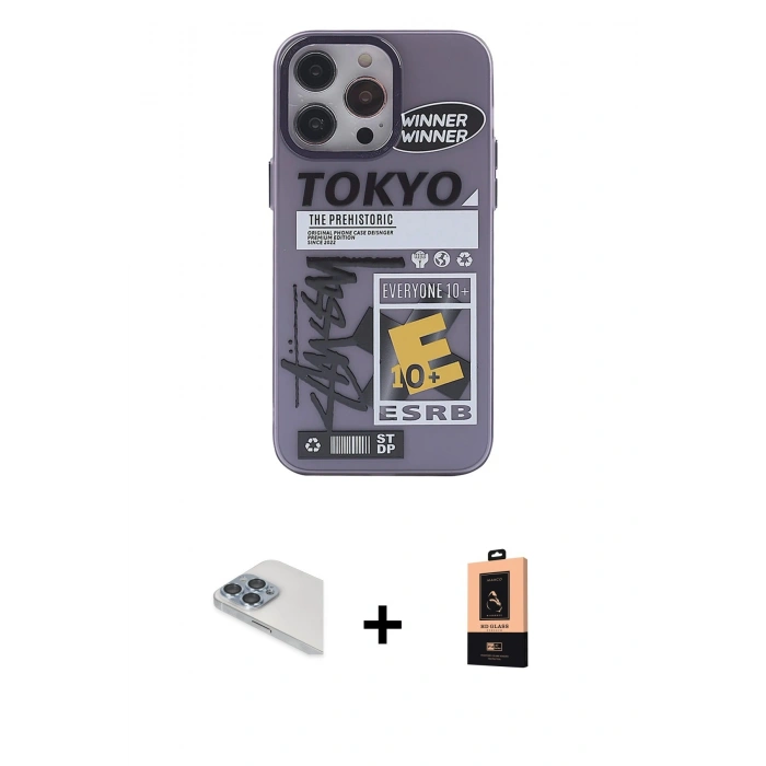 MARSİLYAN™- iPhone 13 Pro Max Kılıf Zirve Form Özel Seri - Şeffaf Maxco Cam Ekran Koruyucu + Pers Alüminyum Kamera Lens - SABE
