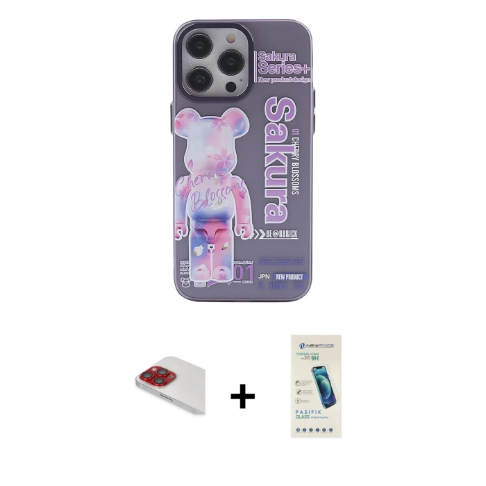 MARSİLYAN™- iPhone 13 Pro Max Kılıf Zirve Form Özel Seri - Şeffaf Pasifik Cam Ekran Koruyucu + Pers Alüminyum Kamera Lens - KI
