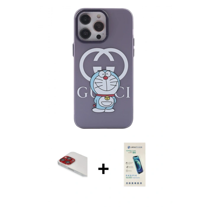 MARSİLYAN™- iPhone 13 Pro Max Kılıf Zirve Form Özel Seri - Şeffaf Pasifik Cam Ekran Koruyucu + Pers Alüminyum Kamera Lens - KI