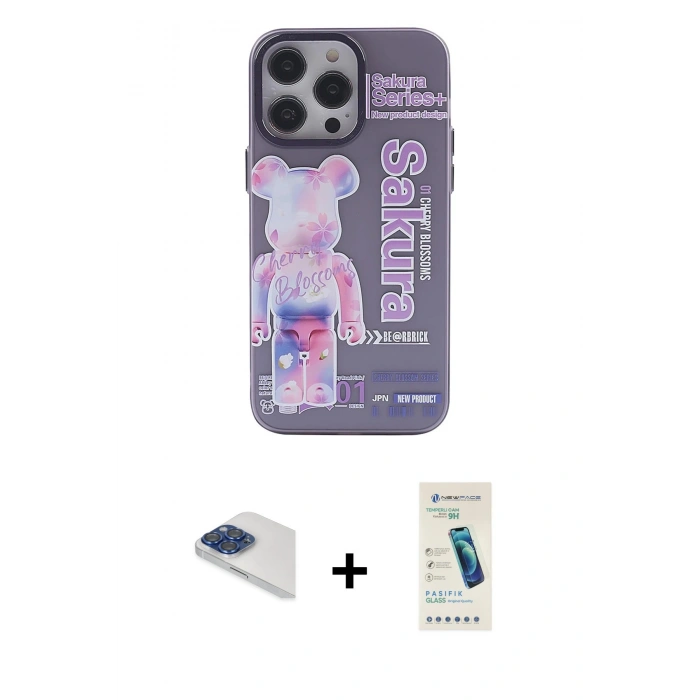 MARSİLYAN™- iPhone 13 Pro Max Kılıf Zirve Form Özel Seri - Şeffaf Pasifik Cam Ekran Koruyucu + Pers Alüminyum Kamera Lens - LT