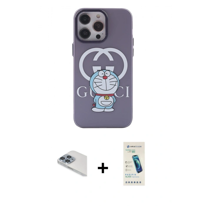 MARSİLYAN™- iPhone 13 Pro Max Kılıf Zirve Form Özel Seri - Şeffaf Pasifik Cam Ekran Koruyucu + Pers Alüminyum Kamera Lens - SABE