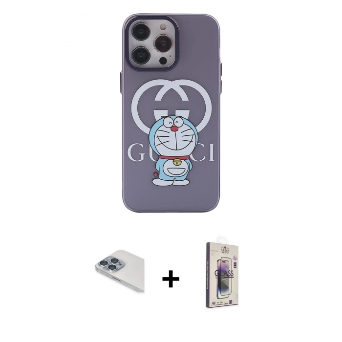 MARSİLYAN™- iPhone 13 Pro Max Kılıf Zirve Form Özel Seri - Siyah Bilvis 3D Cam Ekran Koruyucu + Pers Alüminyum Kamera Lens - SABE
