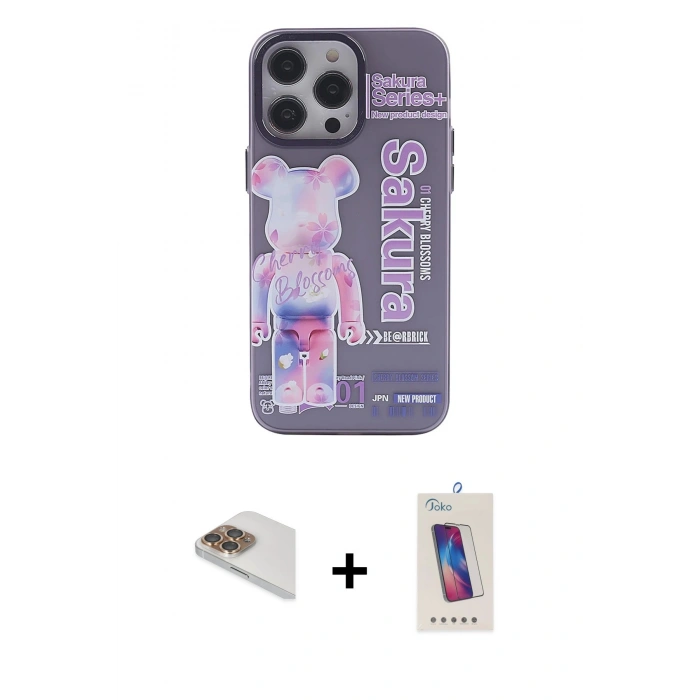 MARSİLYAN™- iPhone 13 Pro Max Kılıf Zirve Form Özel Seri - Siyah Joko 5D Cam + Pers Alüminyum Kamera Lens - GD