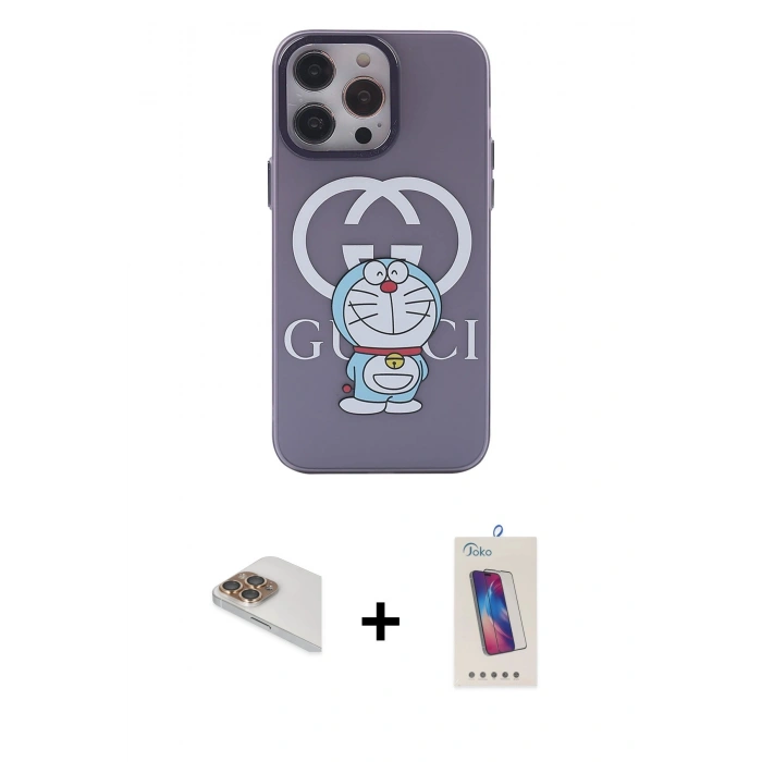 MARSİLYAN™- iPhone 13 Pro Max Kılıf Zirve Form Özel Seri - Siyah Joko 5D Cam + Pers Alüminyum Kamera Lens - GD