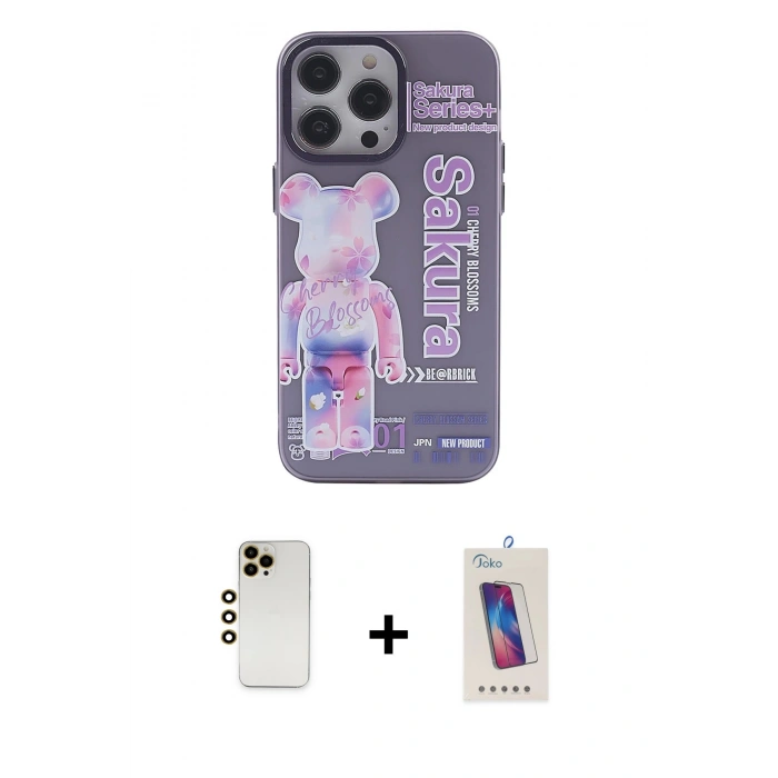 MARSİLYAN™- iPhone 13 Pro Max Kılıf Zirve Form Özel Seri - Siyah Joko 5D Cam + Shine Kamera Lens - GD