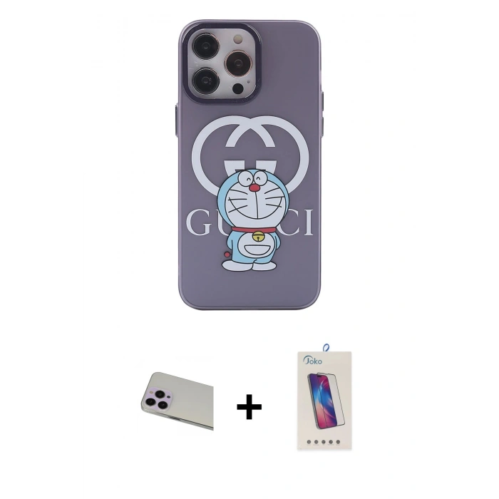 MARSİLYAN™- iPhone 13 Pro Max Kılıf Zirve Form Özel Seri - Siyah Joko 5D Cam + Rainbow Kamera Lens Koruma Cam - MR
