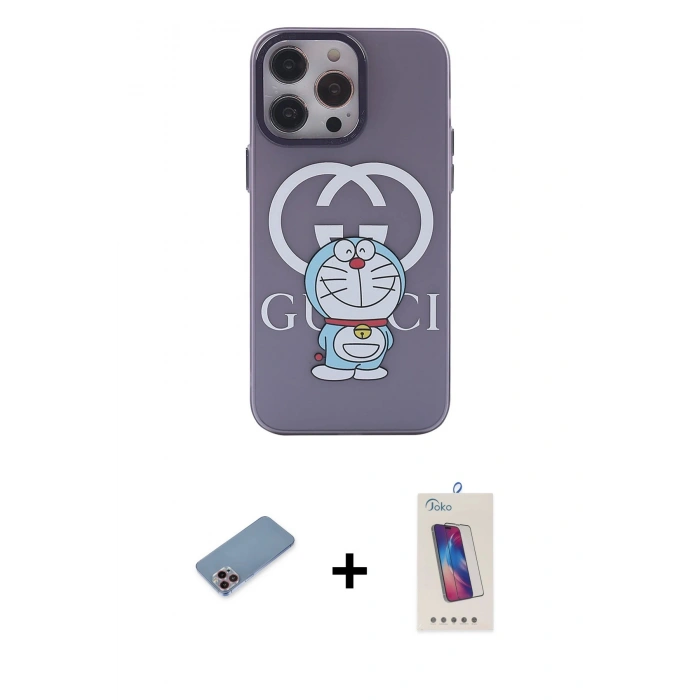 MARSİLYAN™- iPhone 13 Pro Max Kılıf Zirve Form Özel Seri - Siyah Joko 5D Cam + Shine Kamera Lens Koruma Cam - PE