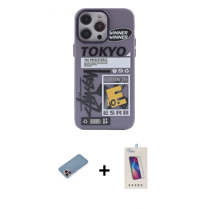 MARSİLYAN™- iPhone 13 Pro Max Kılıf Zirve Form Özel Seri - Siyah Joko 5D Cam + Shine Kamera Lens Koruma Cam - PE