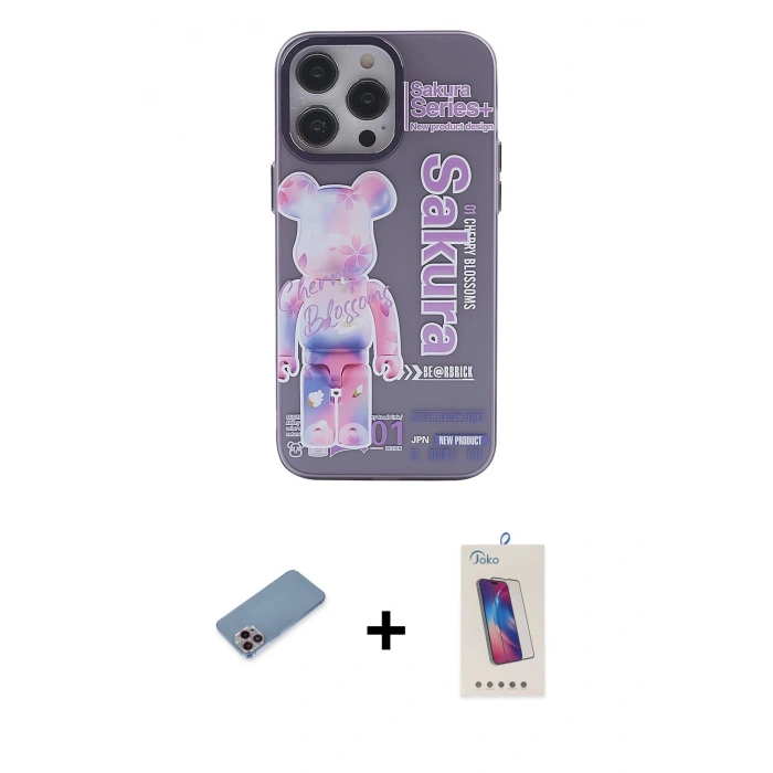 MARSİLYAN™- iPhone 13 Pro Max Kılıf Zirve Form Özel Seri - Siyah Joko 5D Cam + Shine Kamera Lens Koruma Cam - PE