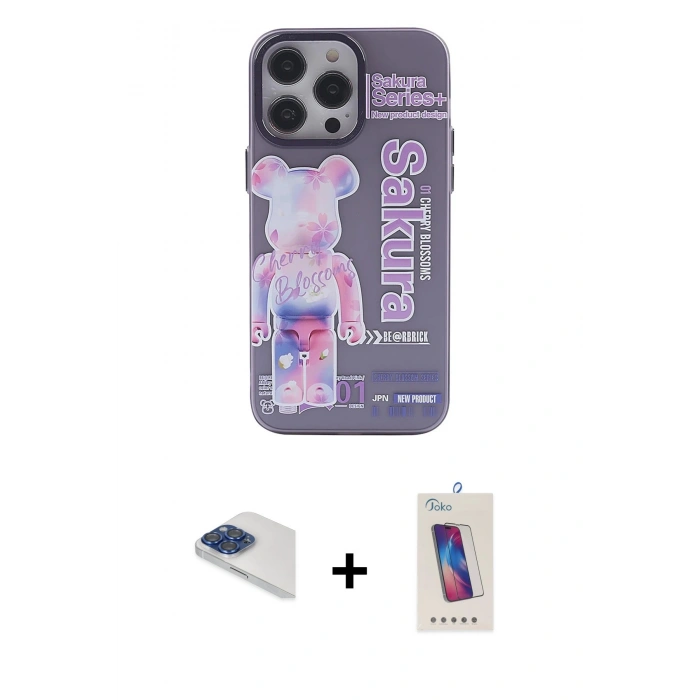 MARSİLYAN™- iPhone 13 Pro Max Kılıf Zirve Form Özel Seri - Siyah Joko 5D Cam + Pers Alüminyum Kamera Lens - LT