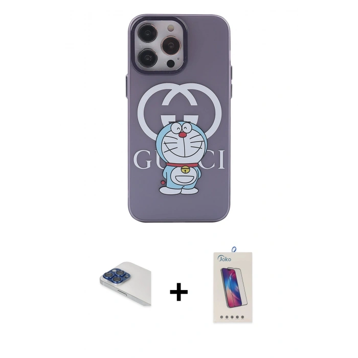 MARSİLYAN™- iPhone 13 Pro Max Kılıf Zirve Form Özel Seri - Siyah Joko 5D Cam + Pers Alüminyum Kamera Lens - LT