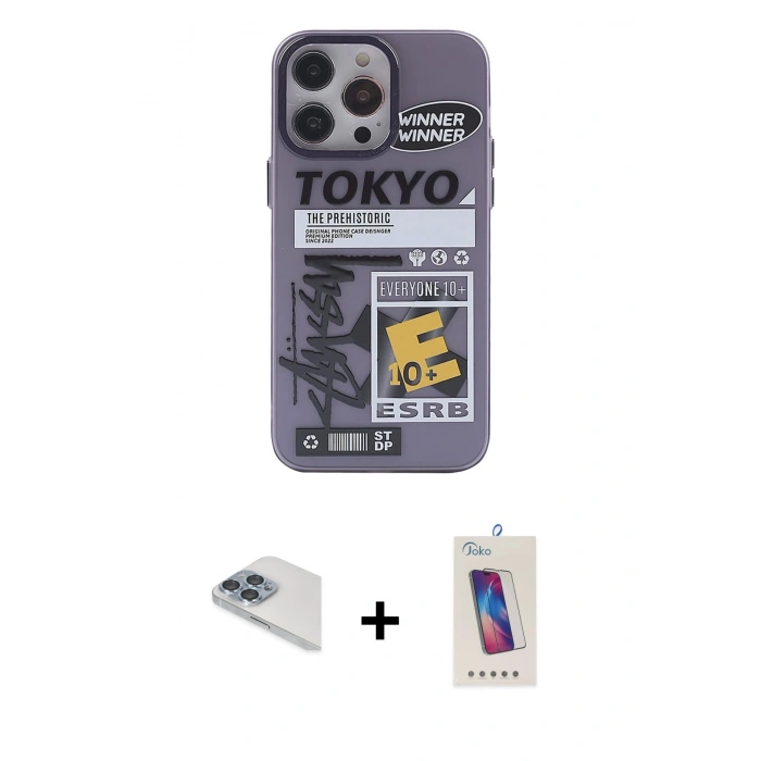 MARSİLYAN™- iPhone 13 Pro Max Kılıf Zirve Form Özel Seri - Siyah Joko 5D Cam + Pers Alüminyum Kamera Lens - SABE