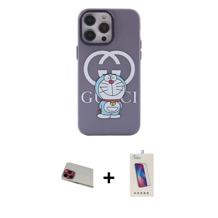 MARSİLYAN™- iPhone 13 Pro Max Kılıf Zirve Form Özel Seri - Siyah Joko 5D Cam + Rainbow Kamera Lens Koruma Cam - KI