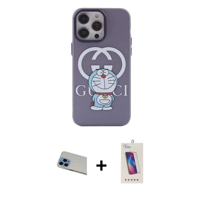 MARSİLYAN™- iPhone 13 Pro Max Kılıf Zirve Form Özel Seri - Siyah Joko 5D Cam + Rainbow Kamera Lens Koruma Cam - MI